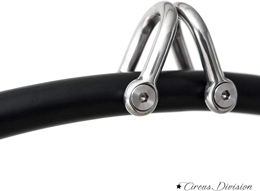 AERIAL HOOP + 2 STAINLESS STEEL SHACKLES + POLYESTER TRUCK LOOP 31 in (80 cm) for BEAM ANCHORING